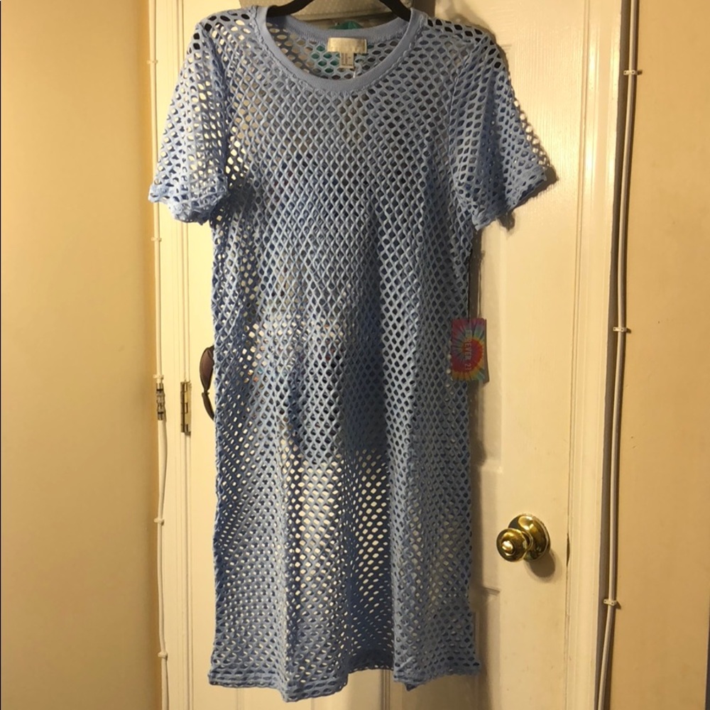 Light Blue mesh bodycon dress